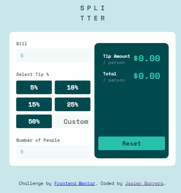 Tip Calculator Project Page